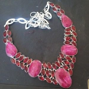 Mozambique Garnet and Kashmiri ruby necklace